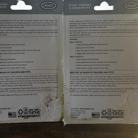 New! Urnex K-Cup Descaler Cleaning Kit Simple 2 Step Coffee Maker Cleaning Kcup - Picture 2 of 2